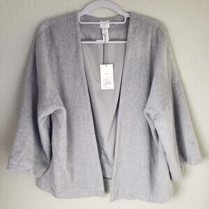 A New Day Open Front Kimono Gray - Size Fits All